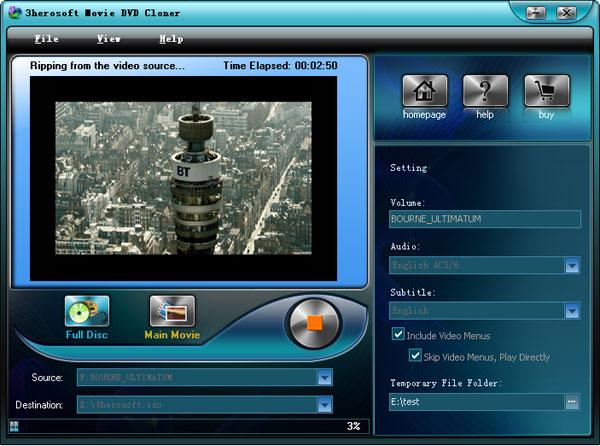 3herosoft Movie DVD Cloner screenshot