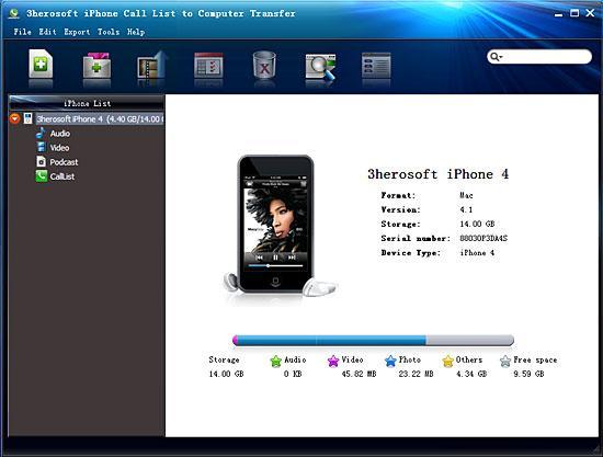 3herosoft iphone call list to computer transfer
