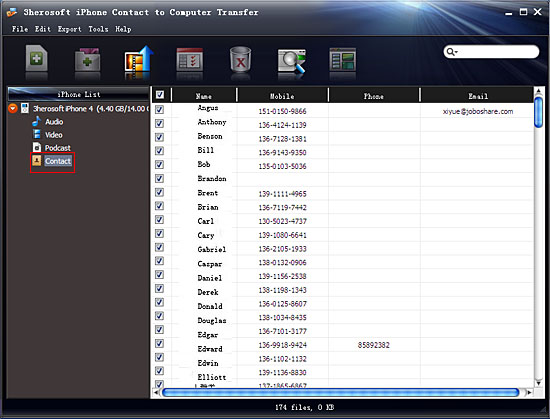 3herosoft iphone contact to computer transfer