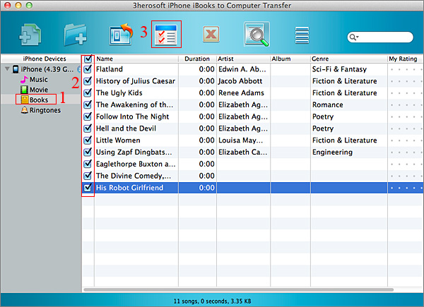 3herosoft iphone ibooks to computer transfer for mac