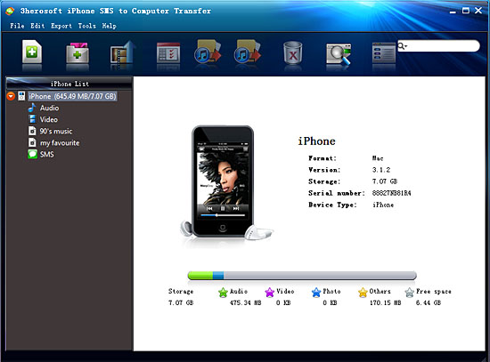 3herosoft iphone sms to computer transfer