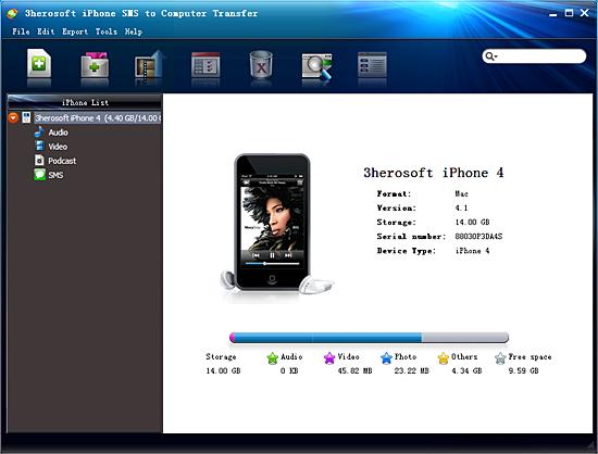3herosoft iphone sms to computer transfer