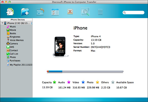 3herosoft iphone to computer transfer for mac