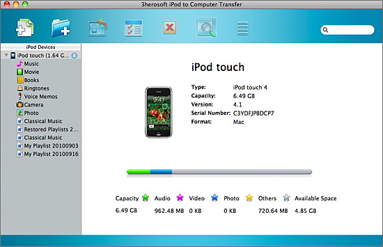 3herosoft ipod to computer transfer for mac