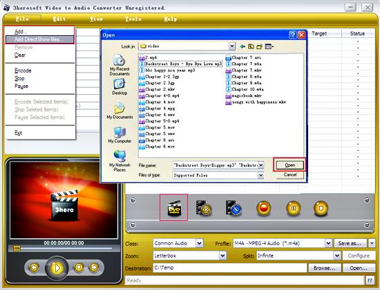 3herosoft video to audio converter