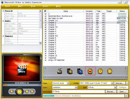 3herosoft video to audio converter